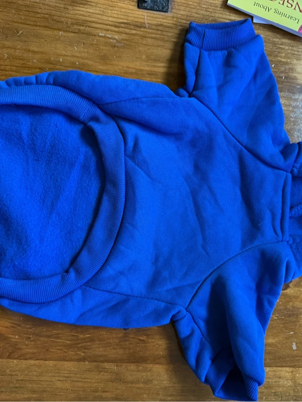 Blue 'I Give Free Kisses' Hooded Pet Shirt